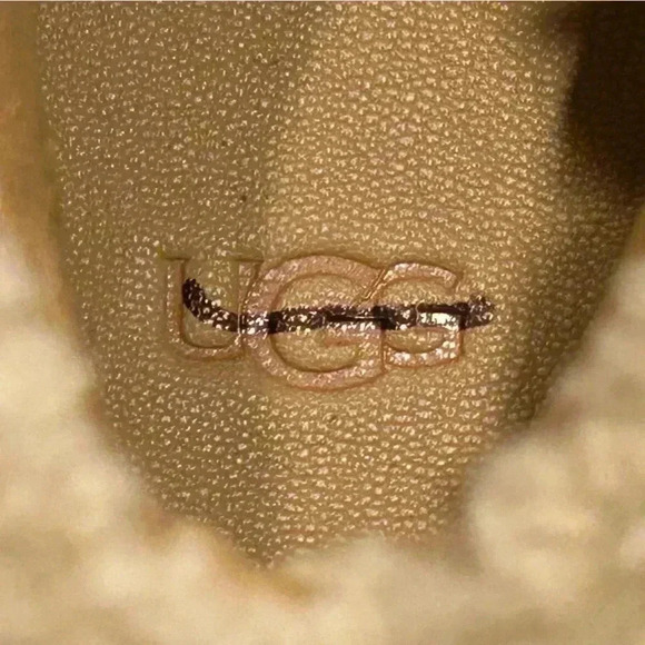 UGG Olive High-Top Leather Sherpa Sneakers Size 6 - Picture 5 of 6